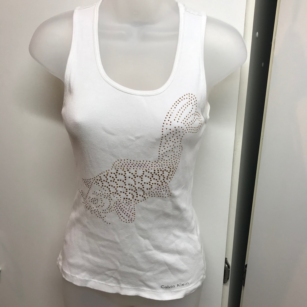 Calvin Klein white. Studded tee
